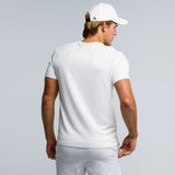 Model wearing Glides Casual T-Shirt in White.